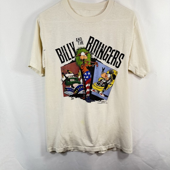 Vintage 87' Billy And The Boingers World Tour T-Shirt‎ Bloom Comic Single Stitch